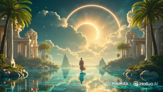 Mystical Solar Eclipse: A Journey Through Enchanted Land – AI Generated Video | Hailuo AI