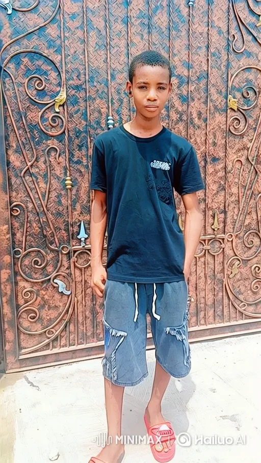 Young Boy in Casual Attire at Ornate Gate – AI Generated Video | Hailuo AI