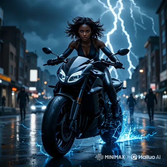 Futuristic Motorcycle Ride Through Neon-Lit Cityscape – AI Generated Video | Hailuo AI
