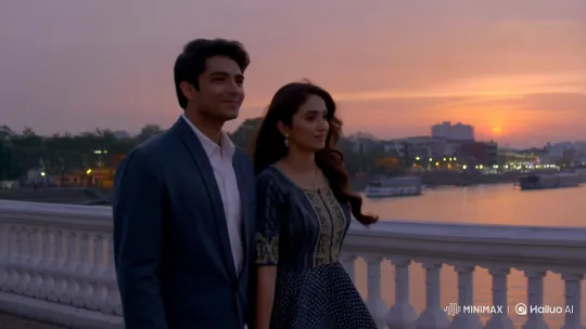Romantic Confession by the Riverside at Twilight – AI Generated Video | Hailuo AI