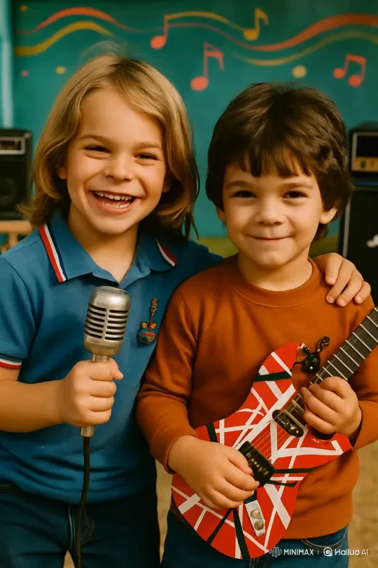 Van Halen Band Members: David Lee Roth, Eddie, Alex, Michael – AI Generated Video | Hailuo AI