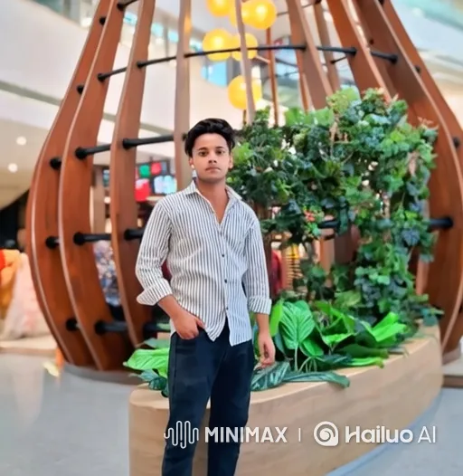 Young Man Smiles Gently in Bright Modern Space – AI Generated Video | Hailuo AI