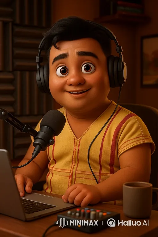 Young Boy Enjoys Passionate Singing Session in Cozy Studio – AI Generated Video | Hailuo AI