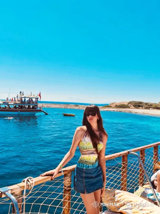 Couple Embraces on Boat with Scenic Seascape – AI Generated Video | Hailuo AI