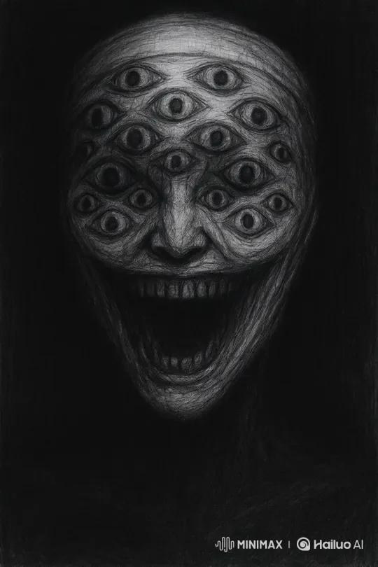 Horror Short: Creature with Multi-Eyed, Grinning Face – AI Generated Video | Hailuo AI