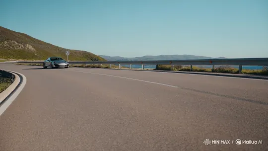 Sleek Porsche 911 Glides Through Scenic Landscape – AI Generated Video | Hailuo AI