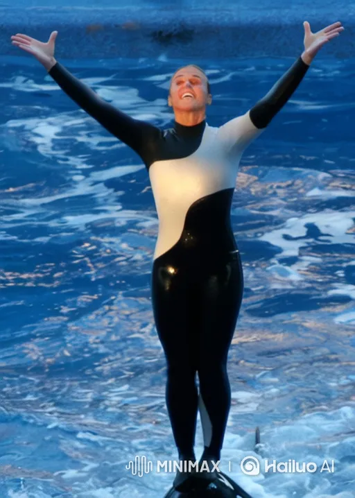 Trainer and Orca Bond in Joyful Performance – AI Generated Video | Hailuo AI