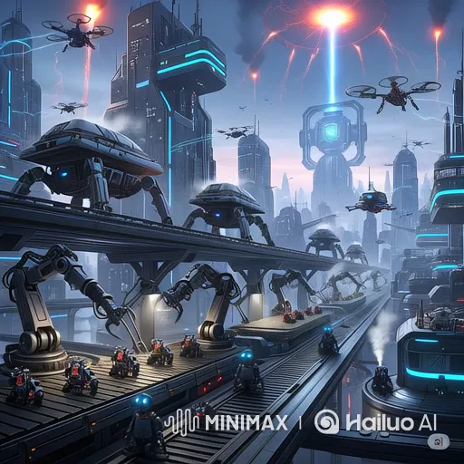 Futuristic Automated City with Complex Production Lines – AI Generated Video | Hailuo AI