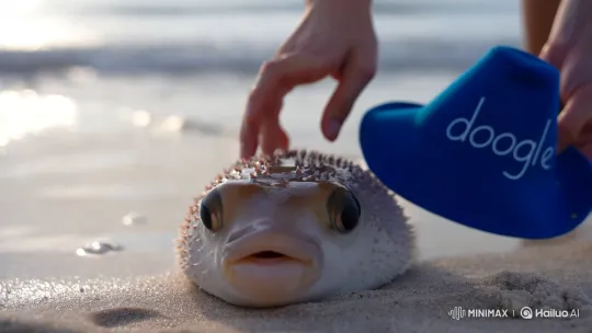 Person Places Hat on Puffer Fish – AI Generated Video | Hailuo AI